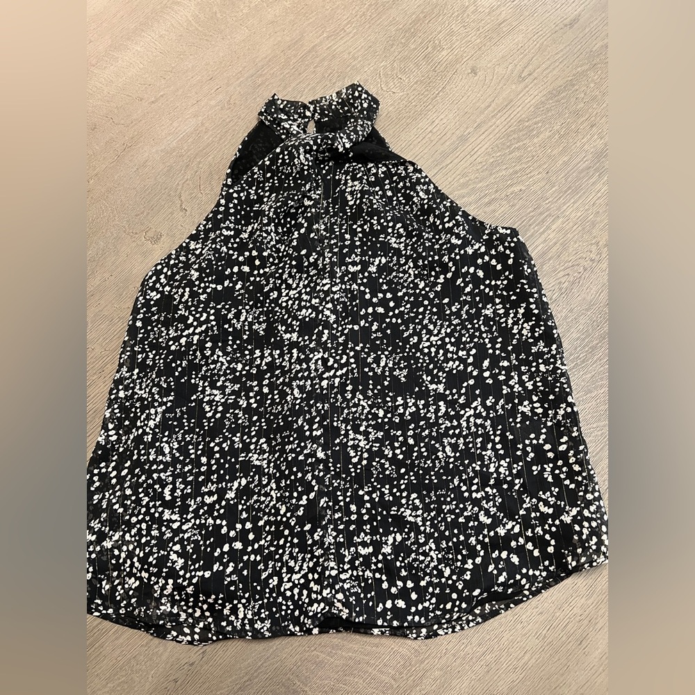 Sarah Hann Black and White Patterned Top Size S